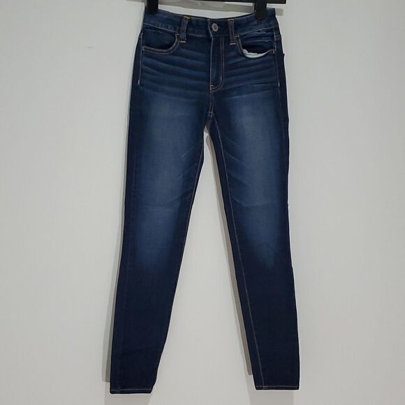 AMERICAN Eagle super stretch 24x27 dark wash jeggings - Picture 1 of 8